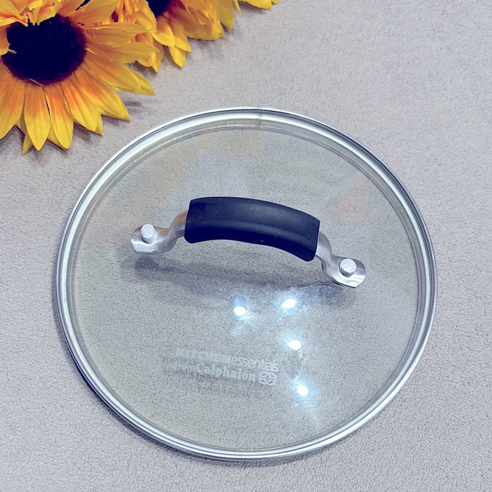 Kitchen Essentials From Calphalon Glass Replacement Lid  with Black Handle 6.5"